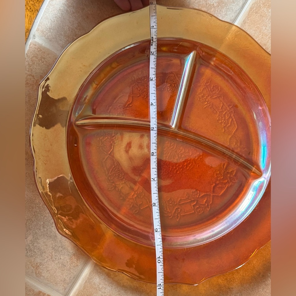 Vintage Federal Glass Iridescent Divided Plate✨ - Picture 5 of 12